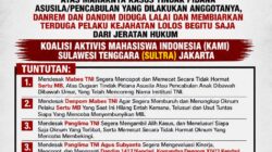 Dugaan Pemerkosaan Anak oleh Oknum TNI, KAMI Sultra: Evaluasi Danrem 143/HO dan Dandim 1417