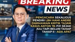 BREAKING: Pengacara Sekaligus Pendiri LBH HAMI Andre Darmawan Kritik Tajam Kasus Anton Timbang: P21 Sejak Juli Tapi Belum Tahap II – Ada Apa?